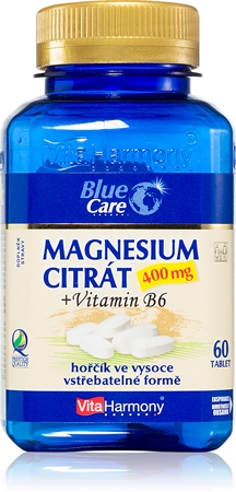 VitaHarmony Magnesium citrate 400 mg tablety na podporu normálnej činnosti nervovej sústavy, svalov, zubov a zníženie únavy