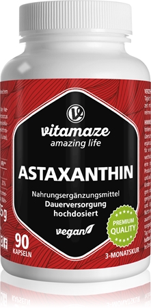 Vitamaze Astaxanthin capsules pour protéger les cellules du stress oxydant