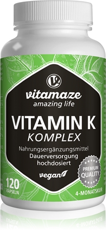 Vitamaze Vitamin K Complex capsules pour des os et des articulations en bonne santé