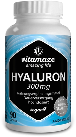 Vitamaze Hyaluronsäure 300 mg hochdosiert Kapseln mit Hyaluronsäure