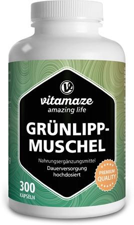 Vitamaze Grünlippmuschel Pulver 500 mg hochdosiert Kapseln für Muskeln, Gelenke und Bänder