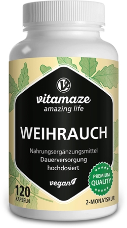 Vitamaze Weihrauch hochdosiert Kapseln mit Pflanzenextrakten