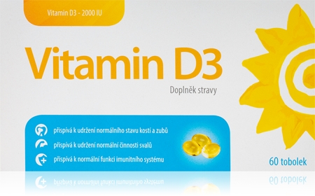 Vitamin D3 2000IU tob.60 tobolky pro podporu imunitního systému