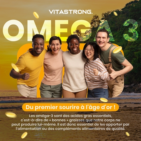 VITASTRONG Omega 3 capsules pour le bon fonctionnement du système cardiovasculaire