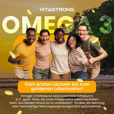 VITASTRONG Omega 3 Kapseln für die normale Funktion des Herz-Kreislauf-Systems