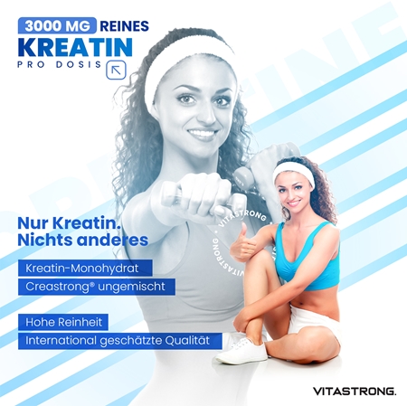 VITASTRONG Creatine Monohydrate Kreatin-Monohydrat in Pulverform