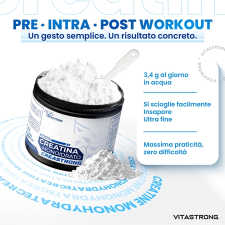 VITASTRONG Creatine Monohydrate creatina monoidrato in polvere