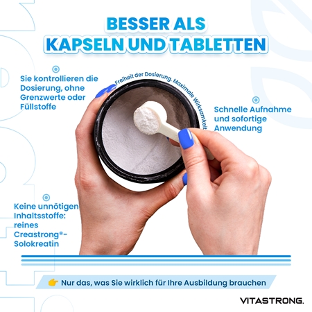 VITASTRONG Creatine Monohydrate Kreatin-Monohydrat in Pulverform