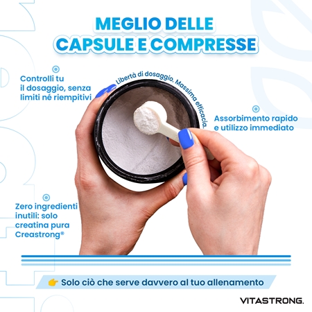 VITASTRONG Creatine Monohydrate creatina monoidrato in polvere