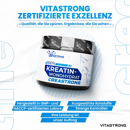 VITASTRONG Creatine Monohydrate Kreatin-Monohydrat in Pulverform