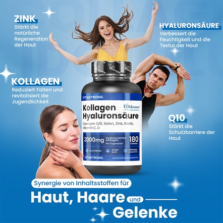 VITASTRONG Collagen Tabletten für Haare, Nägel und Haut