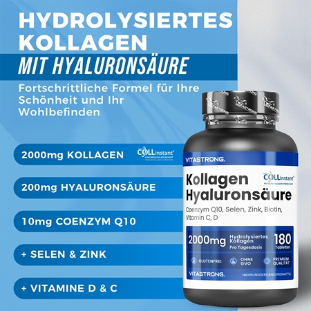 VITASTRONG Collagen Tabletten für Haare, Nägel und Haut