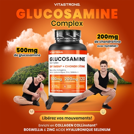 VITASTRONG Glukosamine Coplex pastilles pour assurer un complément alimentaire aux os et articulations