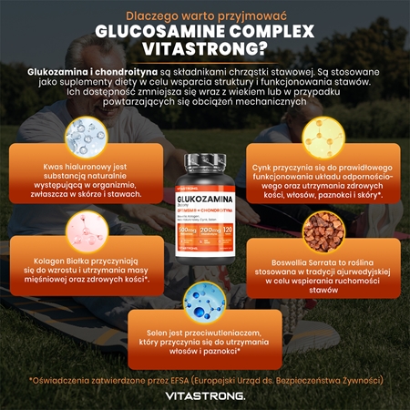 VITASTRONG Glukosamine Coplex tabletki do odżywienia stawów i chrząstek