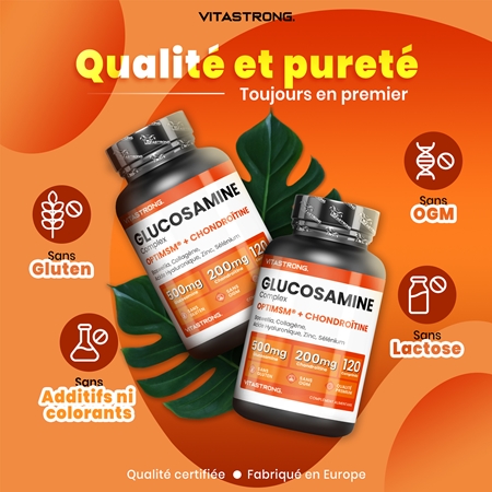 VITASTRONG Glukosamine Coplex pastilles pour assurer un complément alimentaire aux os et articulations