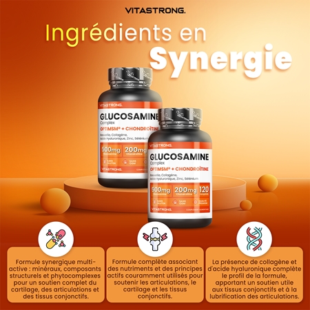 VITASTRONG Glukosamine Coplex pastilles pour assurer un complément alimentaire aux os et articulations