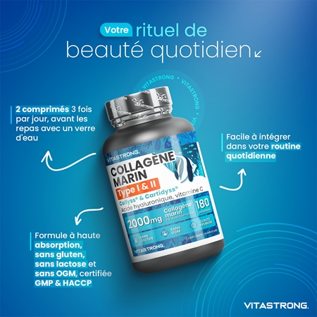 VITASTRONG Marine Collagen collagène en comprimés