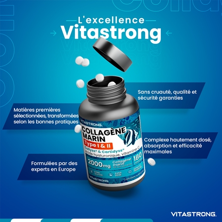 VITASTRONG Marine Collagen collagène en comprimés
