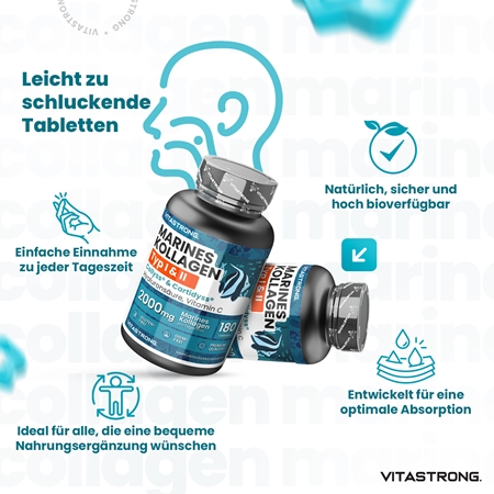 VITASTRONG Marine Collagen Kollagen in Tablettenform