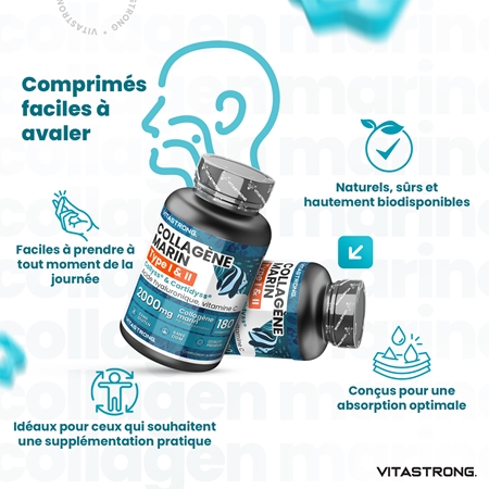 VITASTRONG Marine Collagen collagène en comprimés