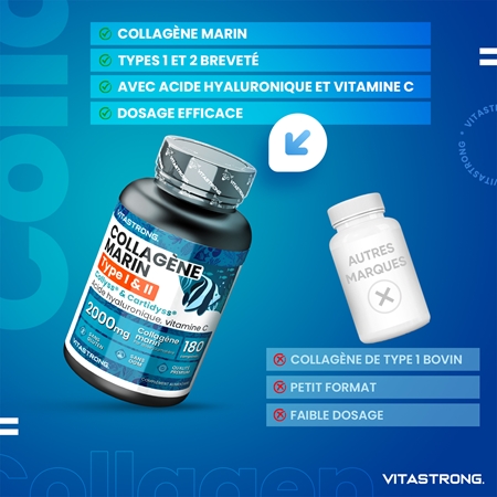 VITASTRONG Marine Collagen collagène en comprimés