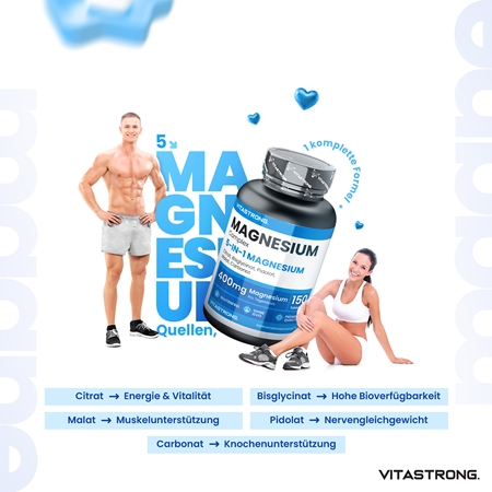 VITASTRONG Magnesium Complex Tabletten für die effektive Magnesiumergänzung
