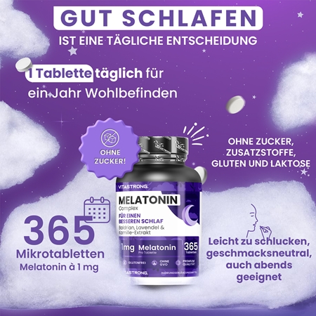 VITASTRONG Sleep Well Tabletten für ruhigen Schlaf