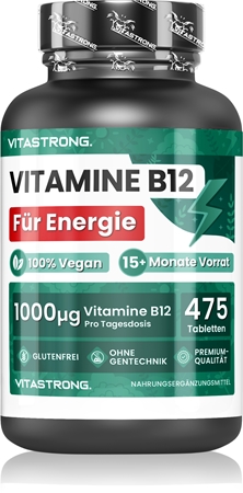 VITASTRONG Vitamin B12 Tabletten für eine einwandfreie Funktion des Organismus
