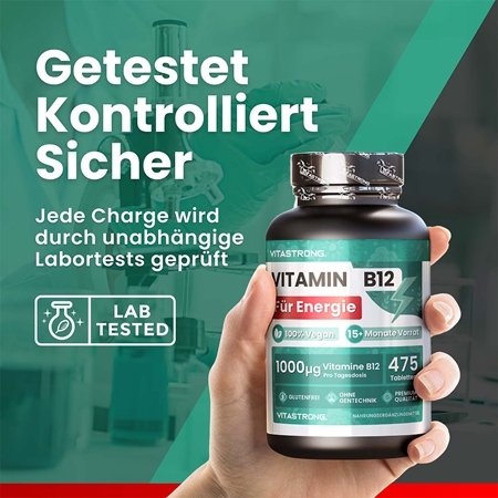 VITASTRONG Vitamin B12 Tabletten für eine einwandfreie Funktion des Organismus