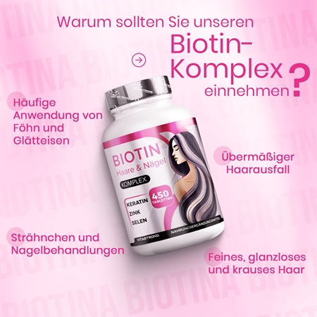 VITASTRONG Biotin Complex Tabletten für Haare, Nägel und Haut