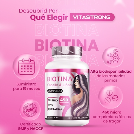VITASTRONG Biotin Complex comprimidos para el cabello, las uñas y la piel