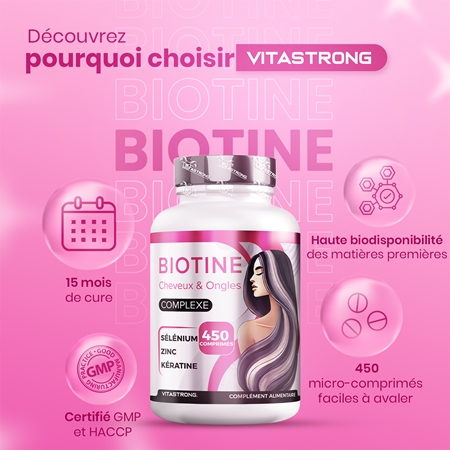 VITASTRONG Biotin Complex pastilles pour les cheveux, les ongles et la peau