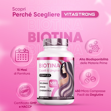 VITASTRONG Biotin Complex compresse per capelli, unghie ed epidermide
