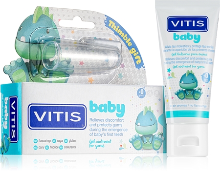 Vitis Baby детски гел за зъби + детска четка за зъби за върху пръст