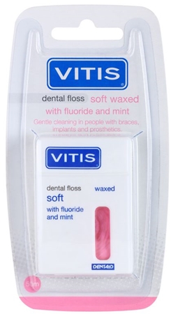 Vitis Dental Care Ekstra mild og udvidende tandtråd med fluor og mentol