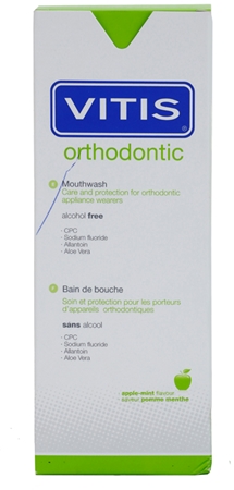 Vitis Orthodontic вода за уста за лица, носещи зъбни брекети