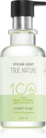 Vivian Gray True Nature Citrus & Bergamot krémové mýdlo s osvěžujícím účinkem