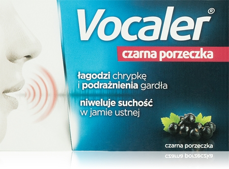 Vocaler Czarna porzeczka pastylki na ból gardła, suchy kaszel i chrypkę