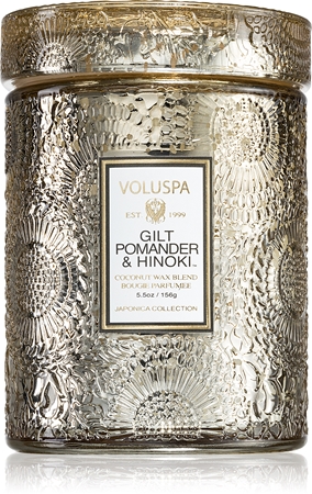 VOLUSPA Japonica Holiday Gilt Pomander & Hinoki scented candle