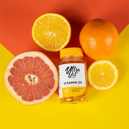VPLab UltraVit Gummies Vitamin D3 Kramtomos minkštos kapsulės gyvybingumui palaikyti