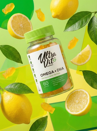 VPLab UltraVit Gummies Omega+DHA Kramtomos minkštos kapsulės