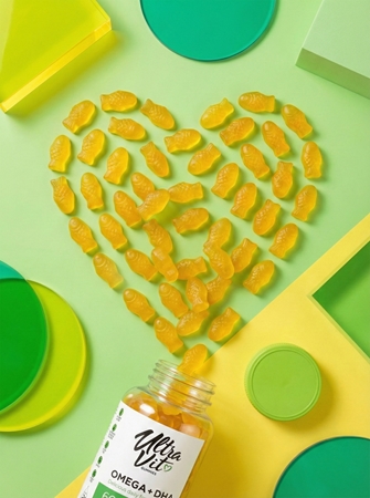VPLab UltraVit Gummies Omega+DHA Kramtomos minkštos kapsulės