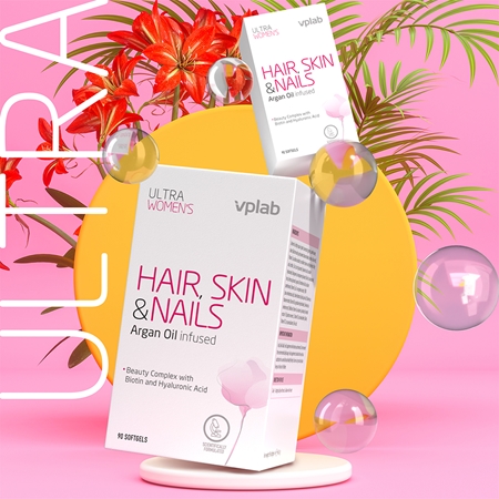 VPLab Ultra Women's Hair, Skin & Nails kapsulės gražesniems plaukams ir odai