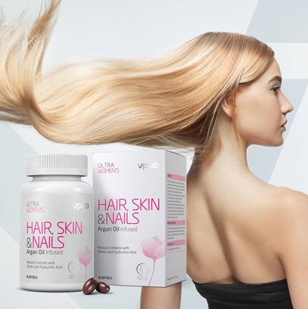 VPLab Ultra Women's Hair, Skin & Nails kapsulės gražesniems plaukams ir odai