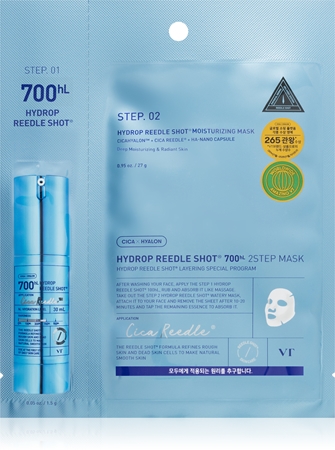 VT Cosmetics Hydrop Reedle Shot 700hL 2 Step Mask deeply moisturising mask for two-phase skin treatment