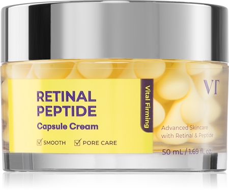 VT Cosmetics Retinal Peptide Capsule Cream Atjaunojošs mitrinātājs ar ādas novecošanos mazinošu efektu