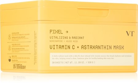 VT Cosmetics Vitamin C Astaxanthin Mask aufhellende, feuchtigkeitsspendende Maske zum vereinheitlichen der Hauttöne