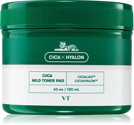 VT Cosmetic Cica Mild Toner Pad piling blazinice za obraz s pomirjajočim učinkom