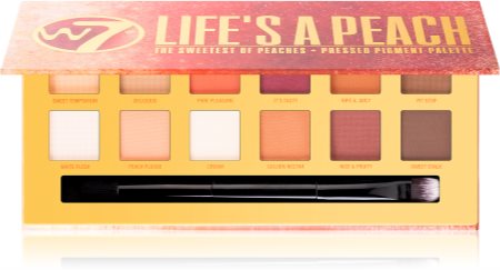 W7 Cosmetics Life's a Peach paletka očních stínů s matným efektem