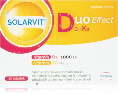 Solarvit DuoEffect D3+K2 tobolky pro zdravé kosti